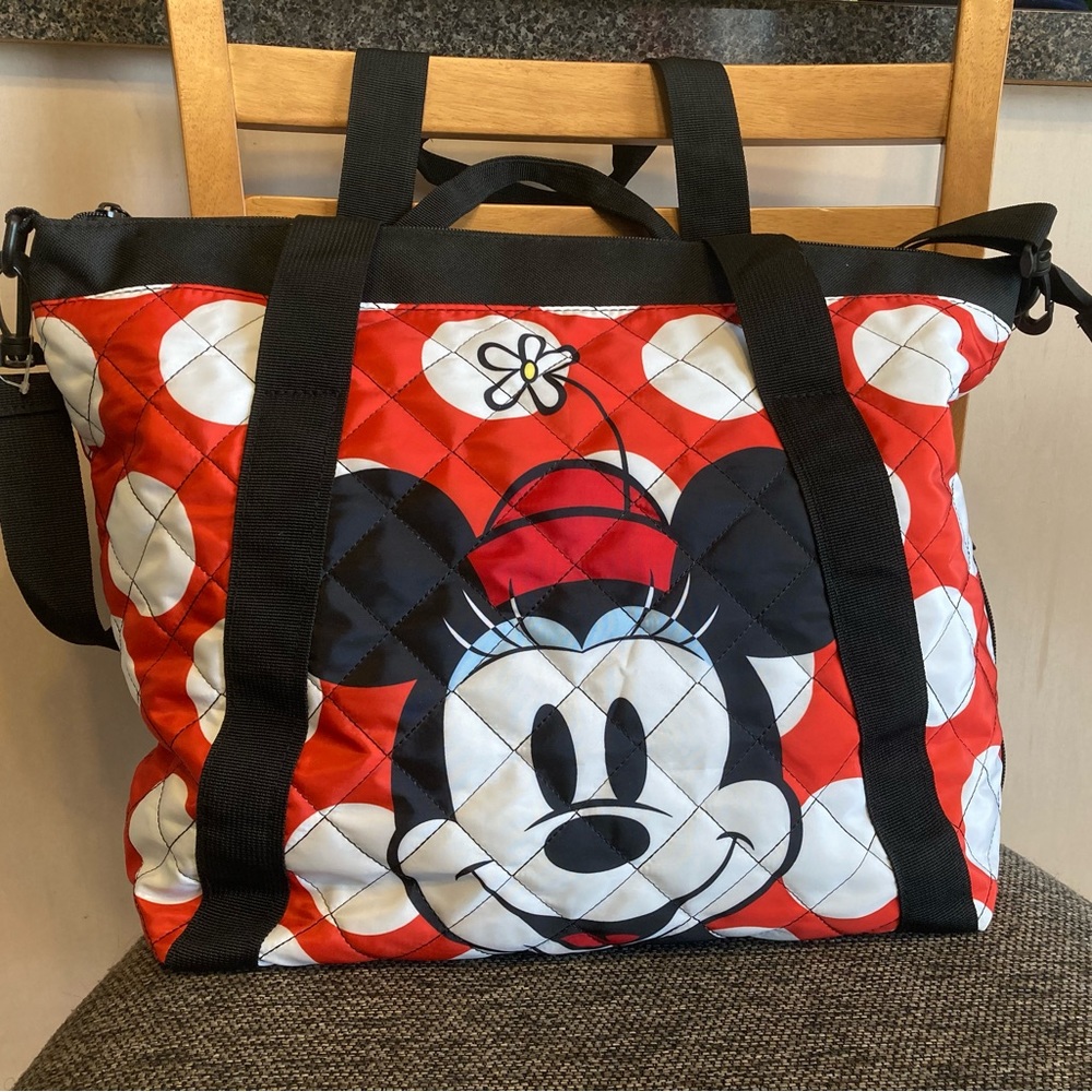 Disney Minnie Mouse Shoulder Travel Bag Large w/Detachable Strap, NWOT, Cute!